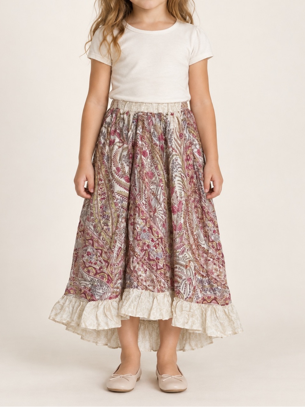 ETRO Kids Ruffled Paisley Skirt Sz. 4